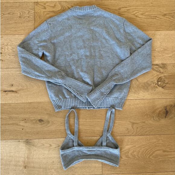 One Mile The Label - Drew Knit Bralette & Cardigan in Gray - Picture 4 of 6